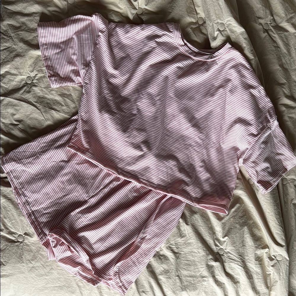 Striped Pink and White Loungewear Set